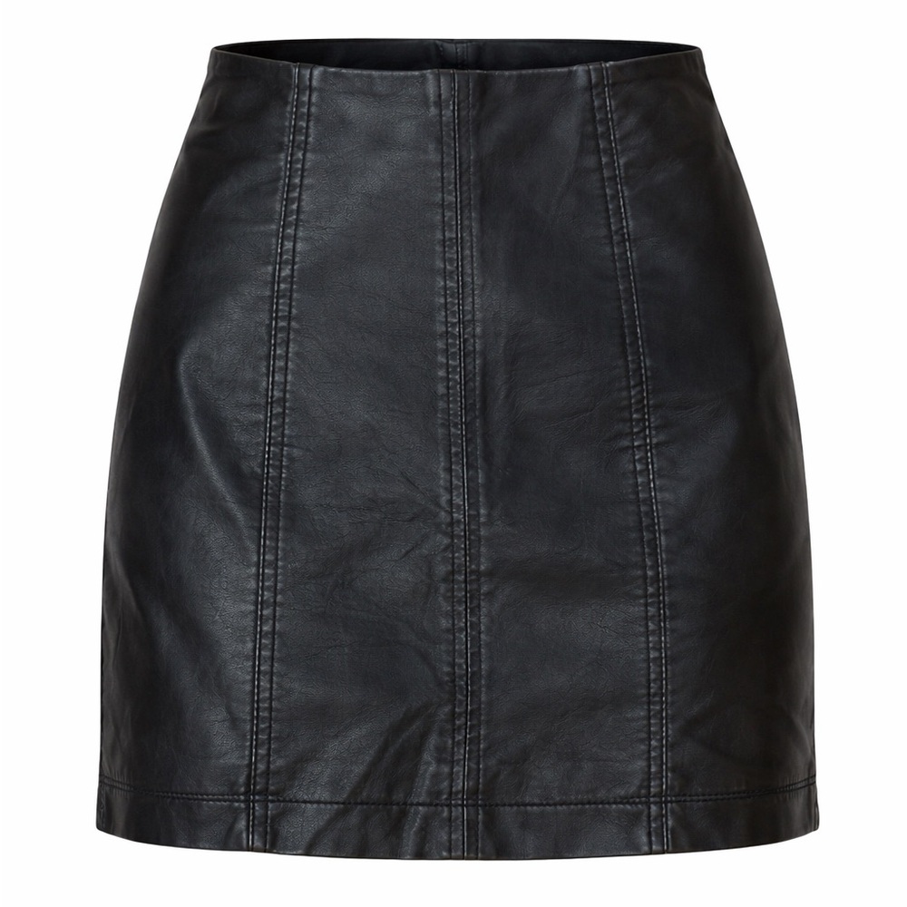 Free People faux leather black mini skirt, size 0